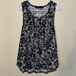 Athleta Black and White Floral Tank Top